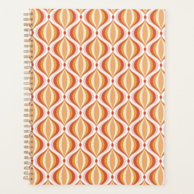 Agenda 70s nostalgia planner groovy optical pattern (Frente)