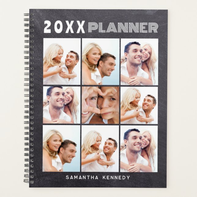 Agenda 9 Quadro Personalizado do Nome da Colagem de Fotos (Frente)