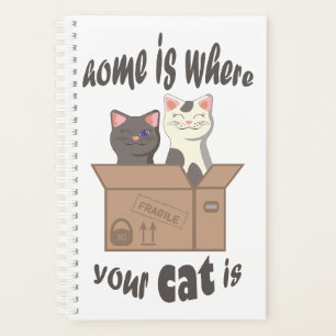 Agenda A citação engraçada de Home é onde seu gato está