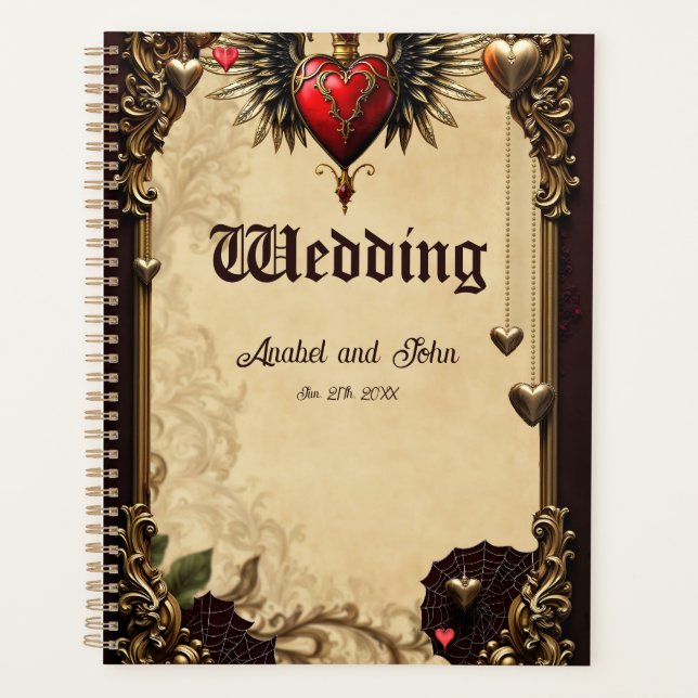 Agenda A elegância e misticismo do coração gótico. (Frente)