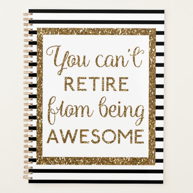 Agenda A Glitter Dourada Negra não pode se aposentar de s (Frente)