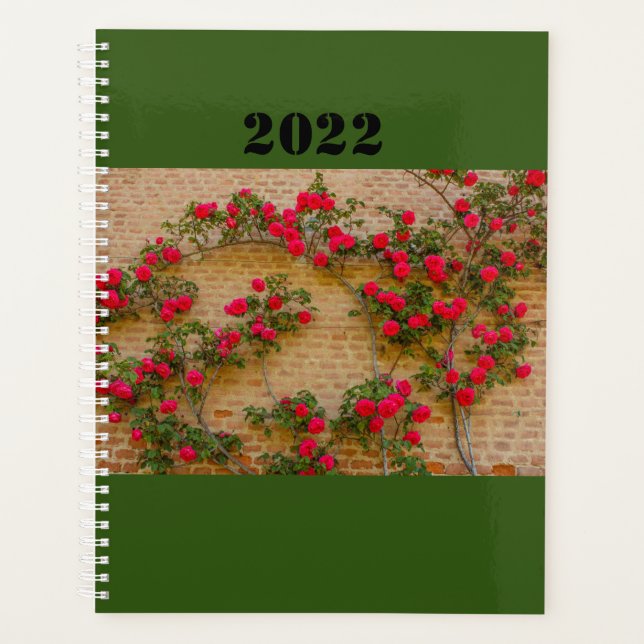Agenda a roses climb on a brick wall  on planner (Frente)