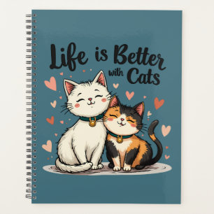 Agenda A vida é melhor com gatos estéticos, azuis