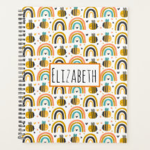 Abelhas de Bumble Cute e Rainbows Padrão