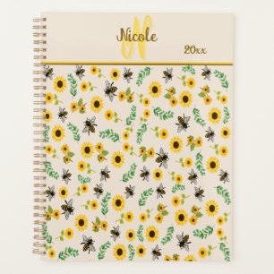 Agenda Abelhas de mel e girassóis