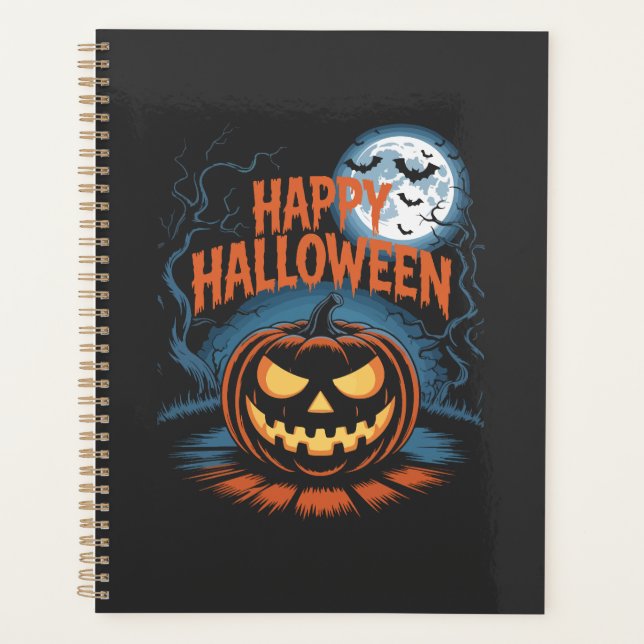 Agenda Abóbora de Halloween Assustadora (Frente)