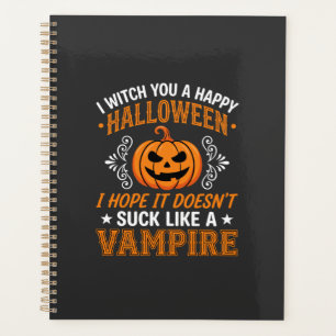 Agenda Abóbora de Vampiro de Halloween Engraçado
