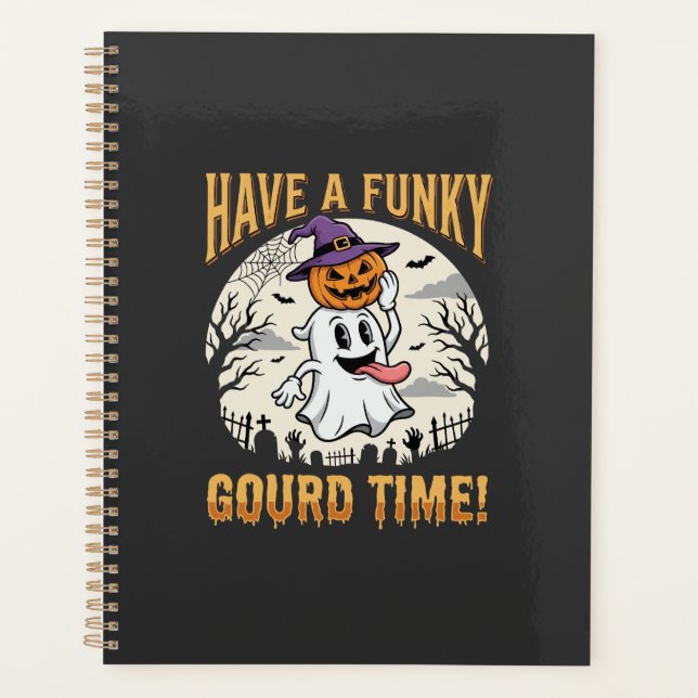 Agenda Abóbora Fantasma do Tempo de Halloween (Frente)