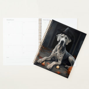 Agenda Abóboras Great Dane Halloween Assustador Flip