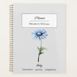 AGENDA ABRIL BLUE DAISY BIRTH FLOWER PERSONALIZADO