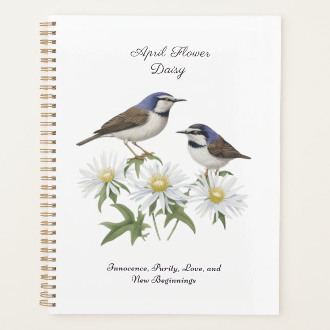 Agenda Abril Mês da Flor Daisy Cerejou Aniversário (Frente)