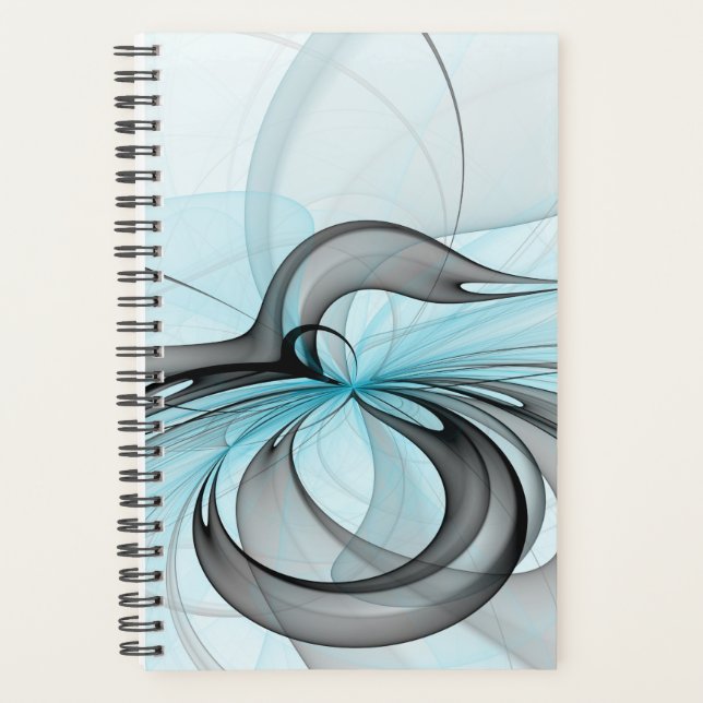 Agenda Abstract Anthracite Gray Blue Modern Fractal Art (Frente)