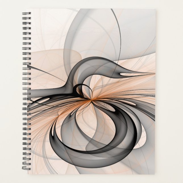 Agenda Abstract Anthracite Gray Sienna Modern Fractal Art (Frente)