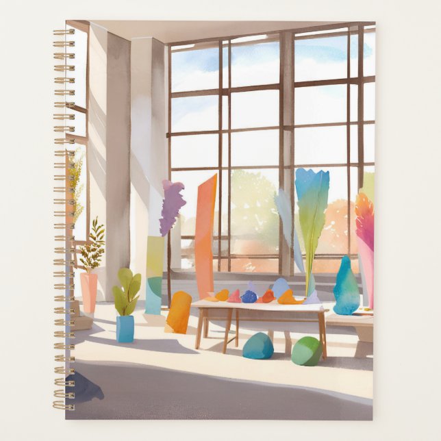 Agenda Abstract Art Studio | Bright Airy Watercolor (Frente)