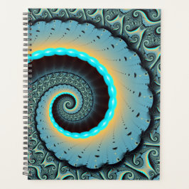 Agenda Abstract Blue Turquoise Orange Fractal Art Spiral