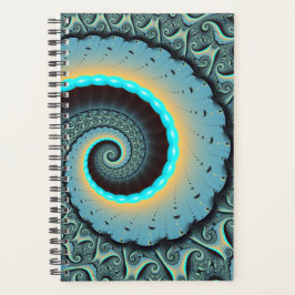 Agenda Abstract Blue Turquoise Orange Fractal Art Spiral