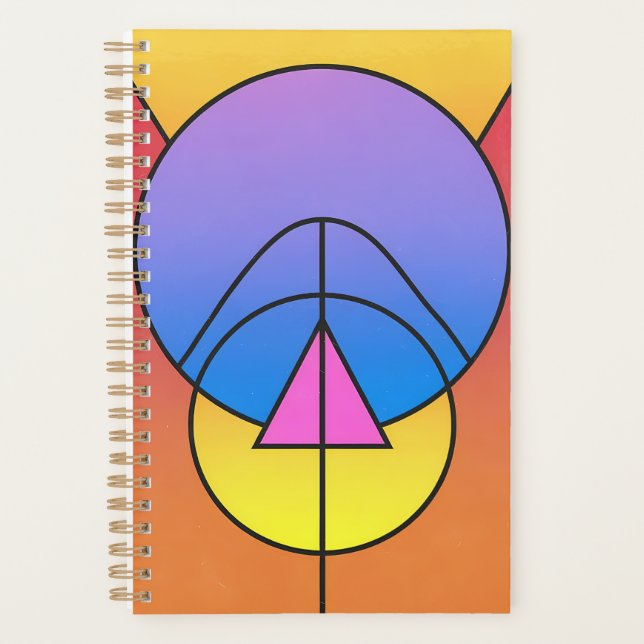 Agenda Abstract Geometric Circles Line Colorful  (Frente)