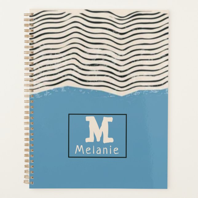 Agenda Abstract minimalist artistic lines Monogram (Frente)