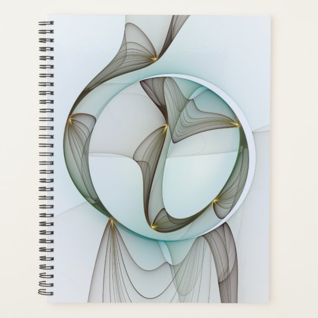 Agenda Abstract Modern Turquoise Brown Gold Elegance (Frente)