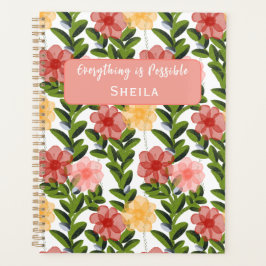 Agenda Abstract Watercolour Florals Planner