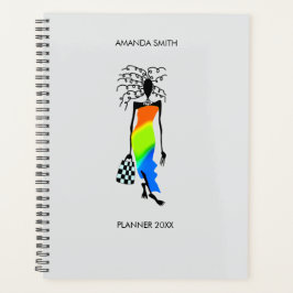 Agenda Abstrato African Art, Elegante Moda Lady Planner