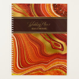 Agenda Abstrato Agate Wedding Hot Orange ID827