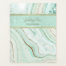 Agenda Abstrato Agate Wedding Mint ID827 Planner