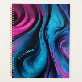 Agenda Abstrato-Azul e Rosa Modernos-