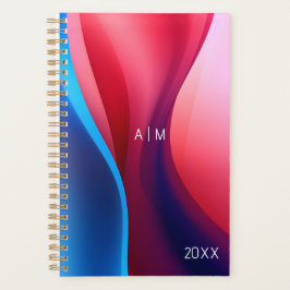 Agenda Abstrato azul escuro, púrpura, inicial