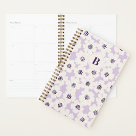 Agenda Abstrato Blocky Floral Lavanda Monograma