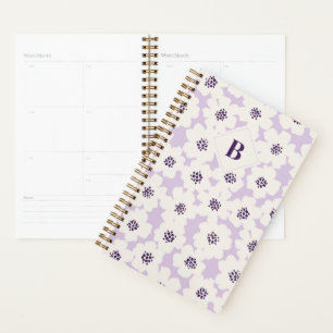 Agenda Abstrato Blocky Floral Lavanda Monograma