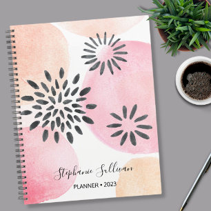 Agenda Abstrato Bonito personalizado, cor-de-rosa 2022