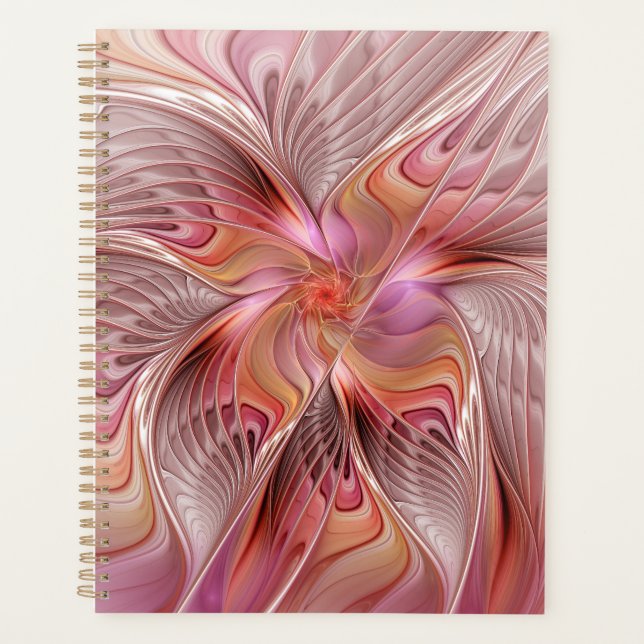 Agenda Abstrato Butterfly Fantasy Fractal Arte Colorida (Frente)