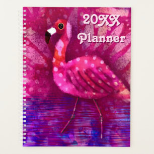 Agenda Abstrato cor-de-rosa-branca, Flamingo, roxo verde