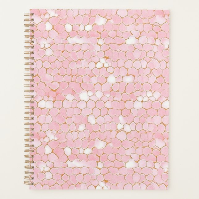 Agenda Abstrato cor-de-rosa Chiyogami Planner (Frente)