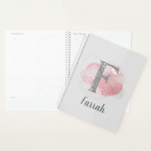 Agenda Abstrato de Aquarela e Letra Lítida F 