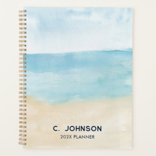Agenda Abstrato de Aquarela Elegante Personalizado