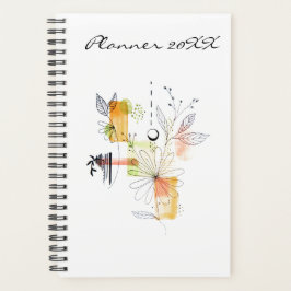 Agenda Abstrato de Arte Amarela do Modern Planner 20XX ou