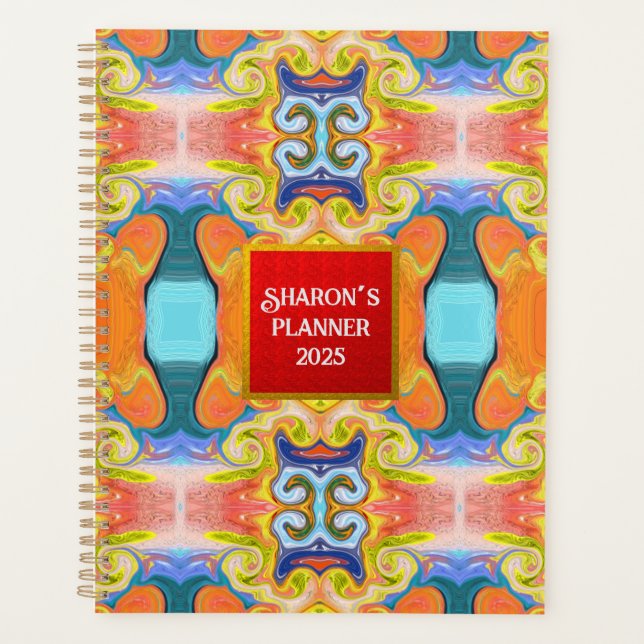 Agenda Abstrato de arte elegante Deco Imperial Marble (Frente)