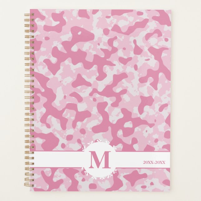 Agenda Abstrato de de padrão de camo rosa Design (Frente)