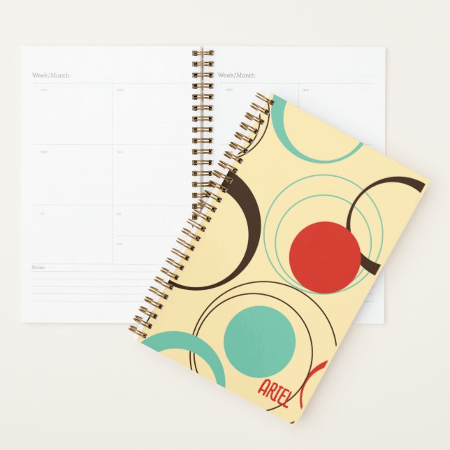 Agenda Abstrato de Elegante Moderno Personalizado (Exibição)