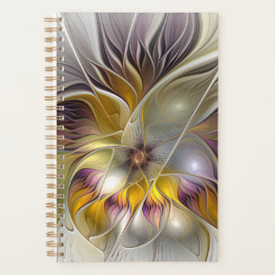 Agenda Abstrato de Fantasia Colorida Flor Moderno Fractal