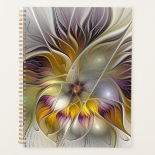 Agenda Abstrato de Fantasia Colorida Flor Moderno Fractal