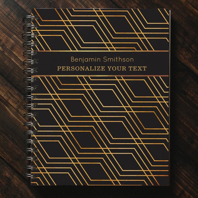 Agenda Abstrato de luxo clássico profissional Dourado neg (Criador carregado)