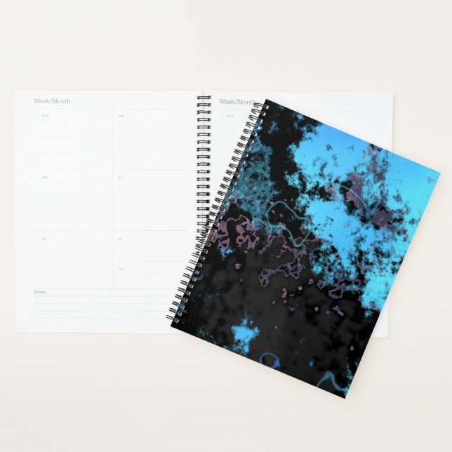 Agenda Abstrato de mármore azul, Cinza e roxo (Exibição)