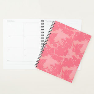 Agenda Abstrato de Nuvem Marmoreada Rosa
