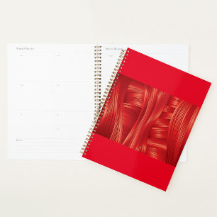 Agenda Abstrato de Textura Muscular Vermelha Dinâmica.