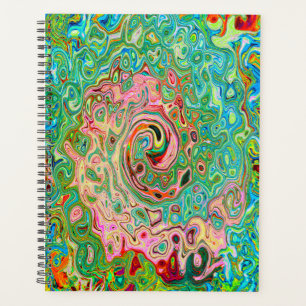Agenda Abstrato do Arco-Íris Colorido do Groovy Retro