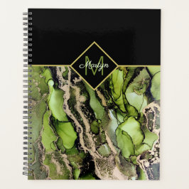Agenda Abstrato Dourado Preto, Monograma