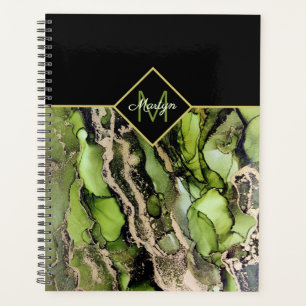 Agenda Abstrato Dourado Preto, Monograma